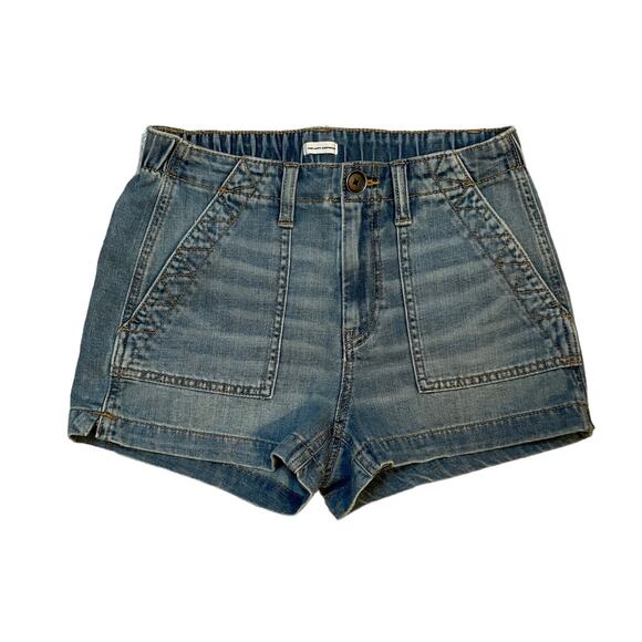 aerie Pants - AERIE Wander Blue Chambray Denim Utility Jean Shorts Size XS NWT